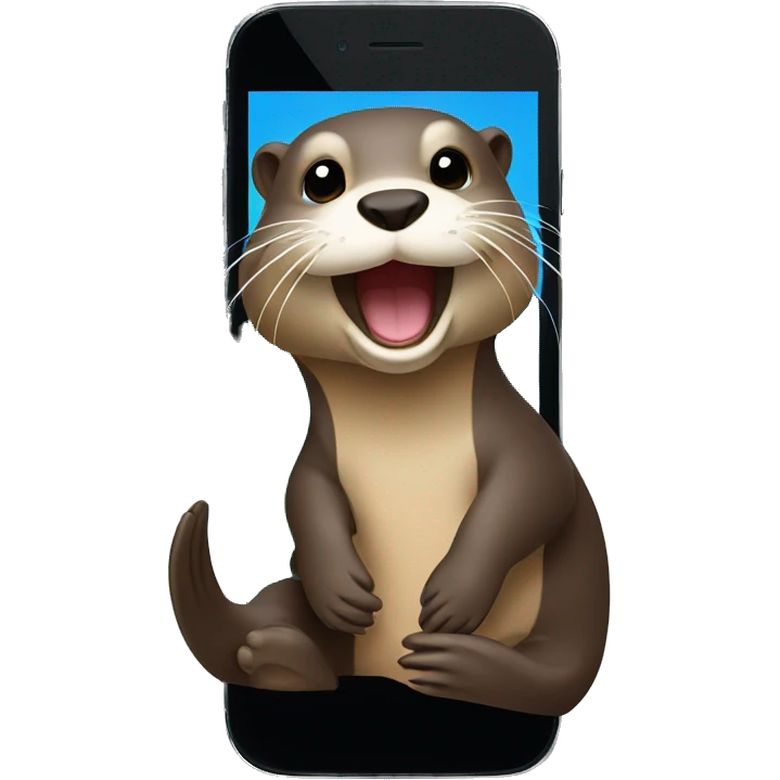 Otter on Cell Phone  emoji
