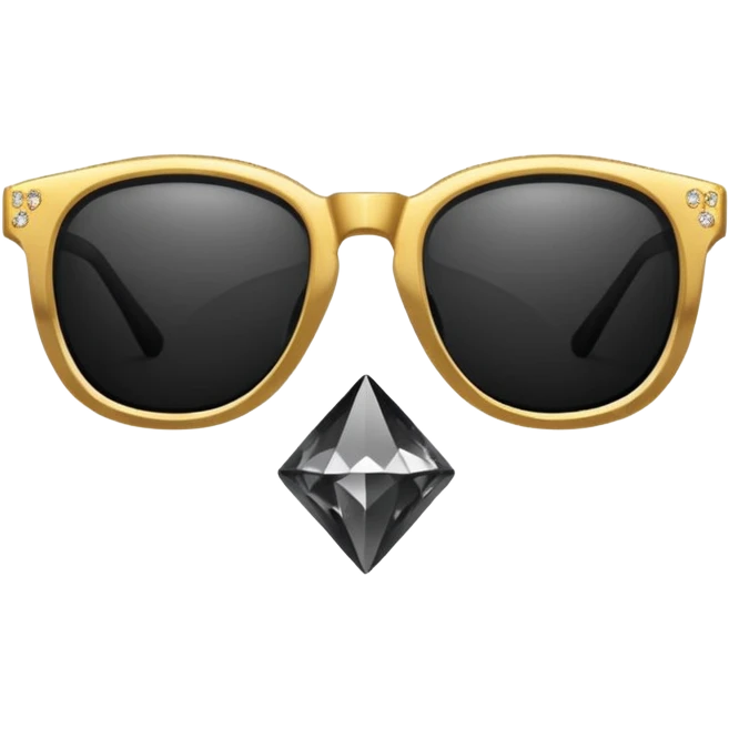 black glasses with a diamond and golden emoji
