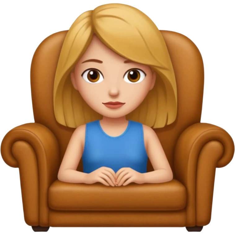 Una chica sentada en un sillon emoji