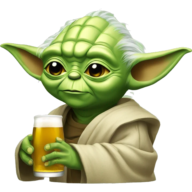 Yoda qui boit de la bière  emoji