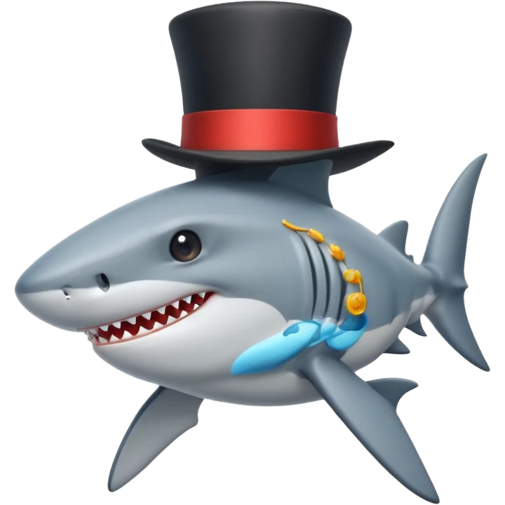 Shark with a top hat emoji