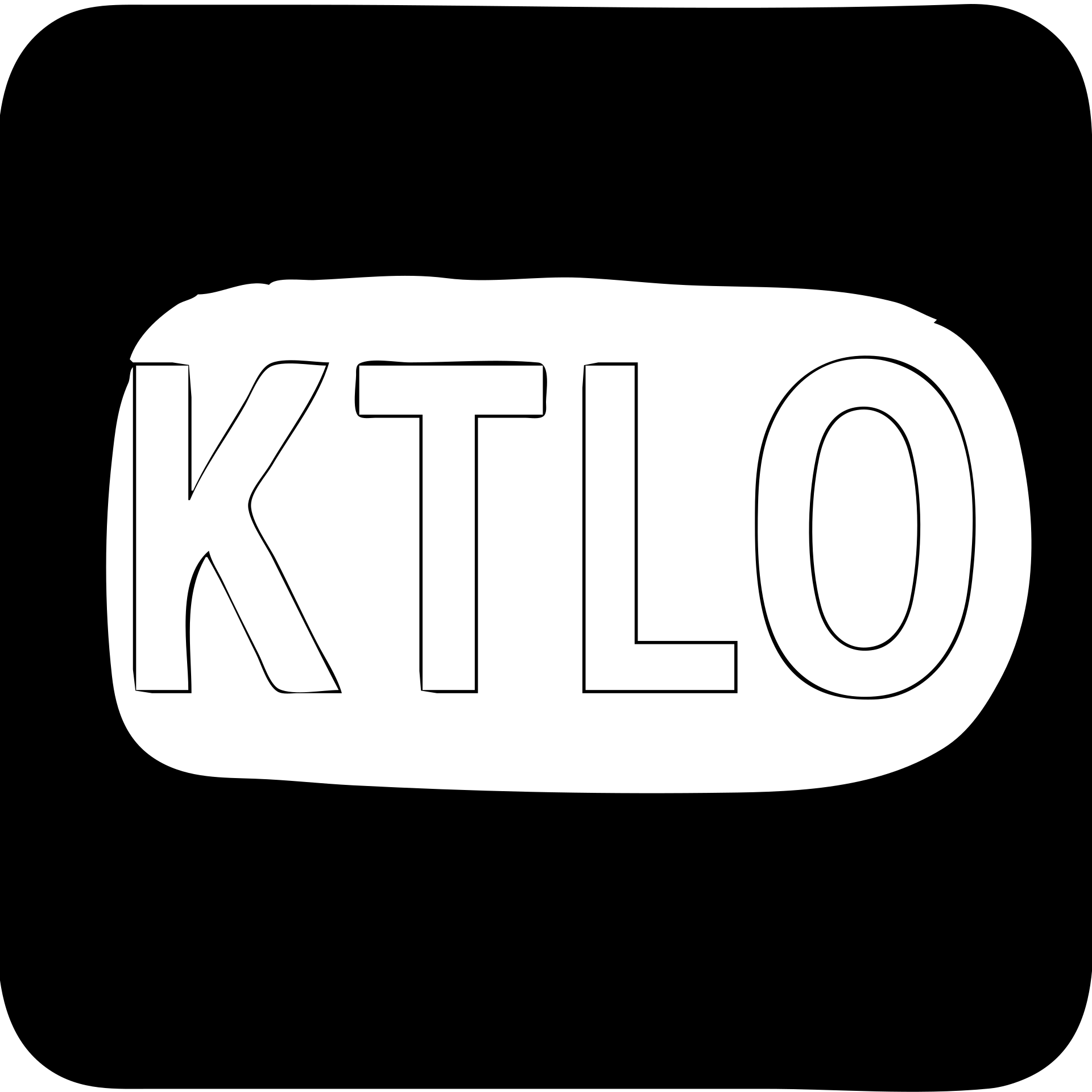 solid color square with KTLO letters, clean professional look, no border emoji