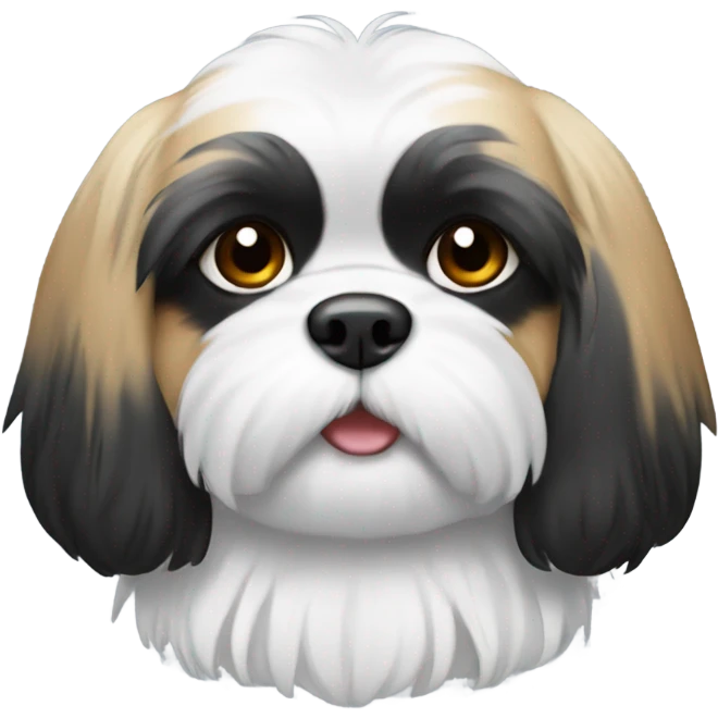 shitzu with black head and white body emoji