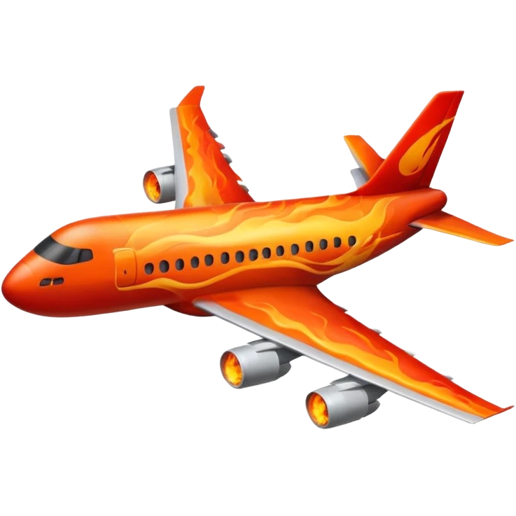 airplane jet fuel fire emoji