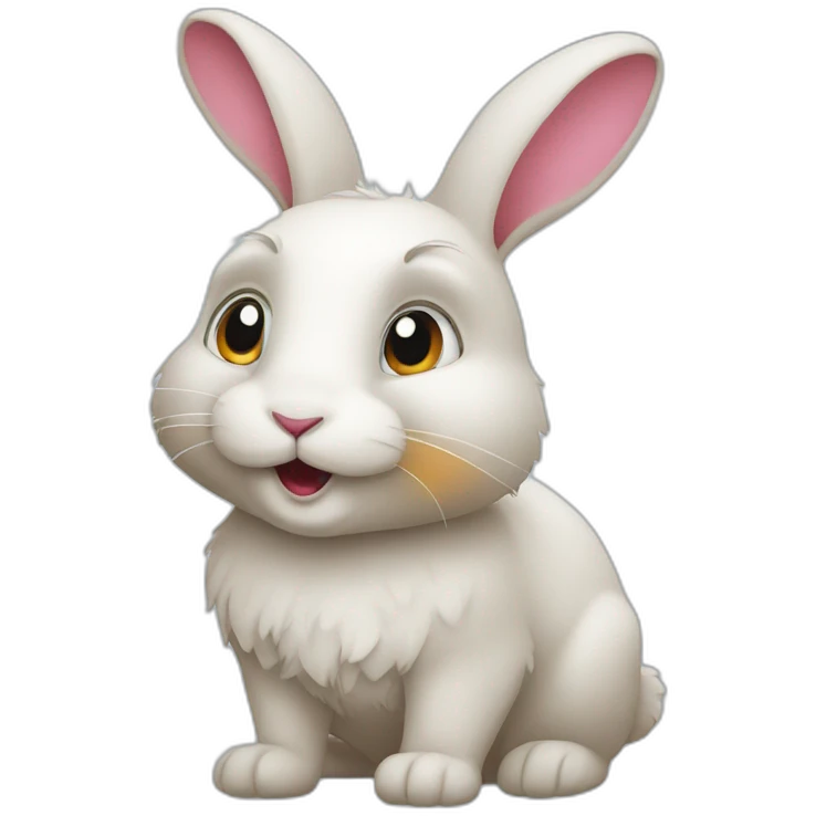 Rabbit with multicolor face emoji