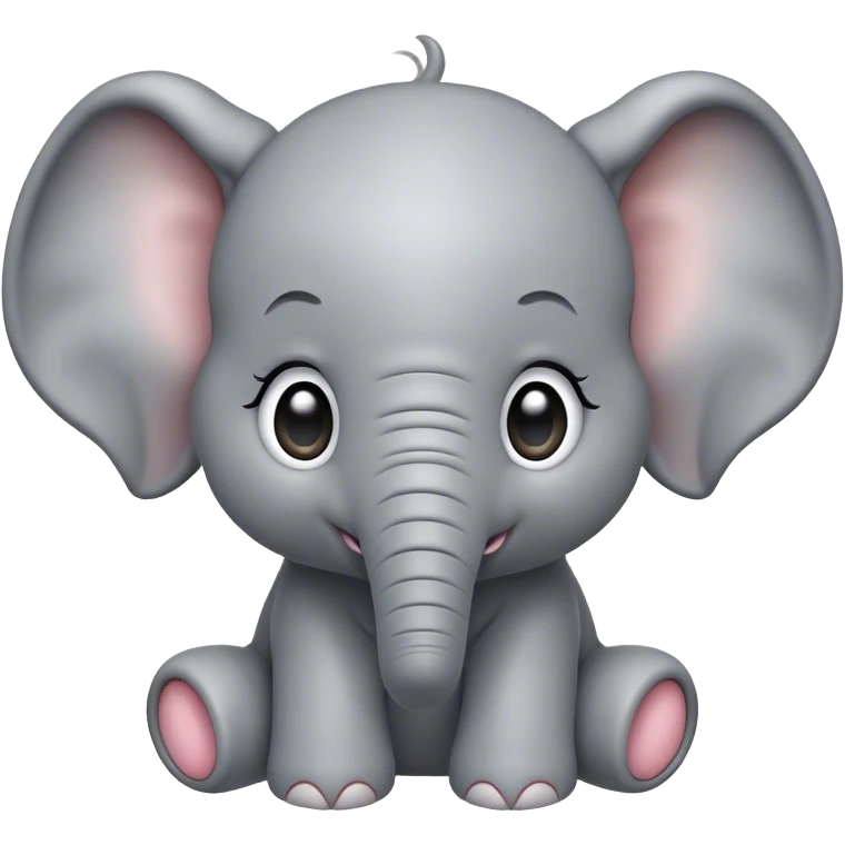 Cinematic Comical Baby Elephant Portrait Emoji, Head tilted dramatically with an exaggeratedly amused expression, featuring a striking soft gray hide with oversized, quirky ears and wide, expressive eyes full of playful disbelief, Simplified yet hilariously expressive features, highly detailed, glowing with a slightly sassy glow, high shine, dramatic yet playful, stylized with an air of cheeky mischief, bright and endearing, soft glowing outline, capturing the essence of a spirited and over-the-top baby elephant, so meme-worthy it feels like it could trumpet its way into internet fame instantly! emoji