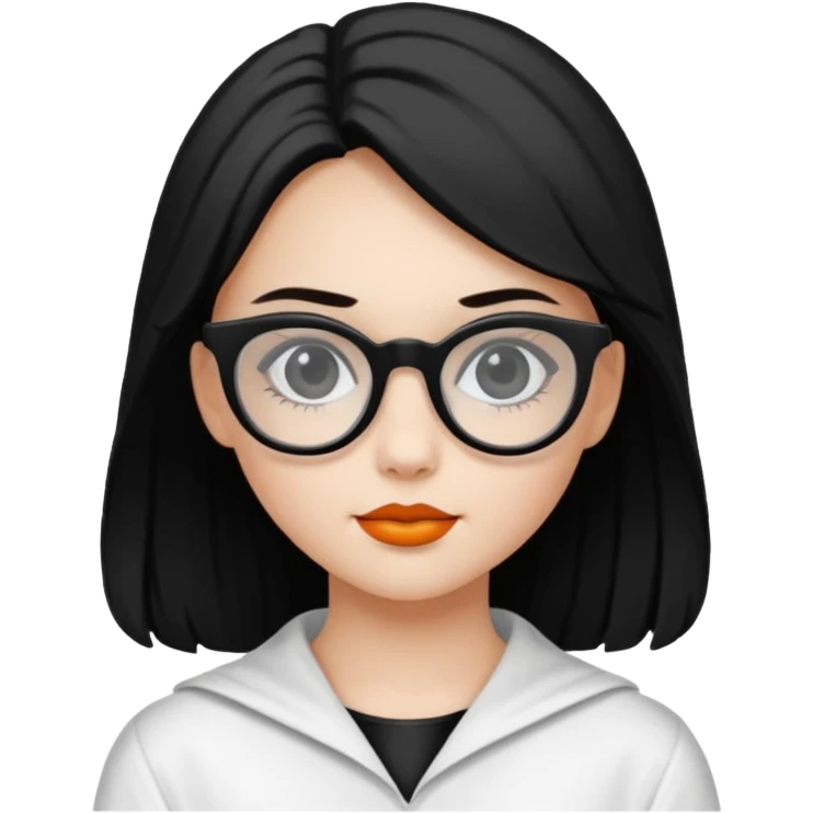 girl with hallowen white costumes with glasses emoji