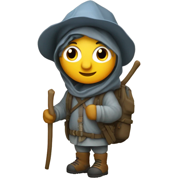 Peregrino con mochila camino de Santiago emoji