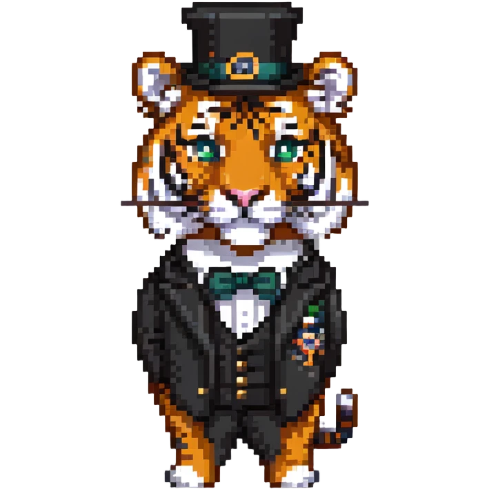 Tiger with a monocle emoji
