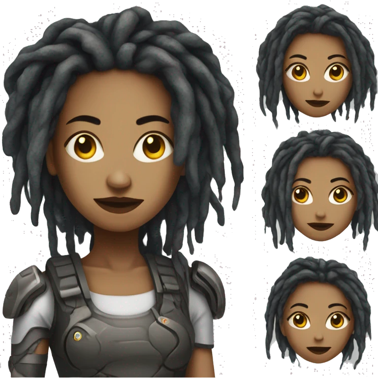 Cyborg lady with locs  emoji