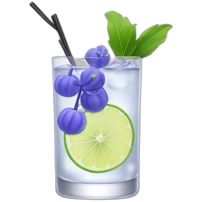 gin tonic with clitoria emoji