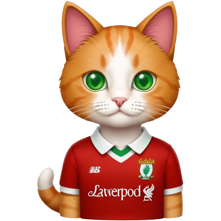 Cat wearing Liverpool shirt emoji