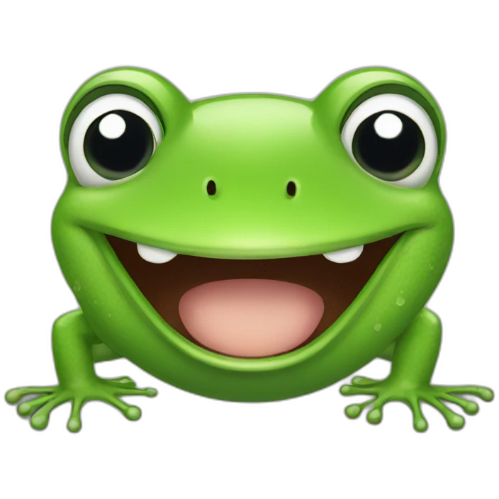 frog with laugh emoji
