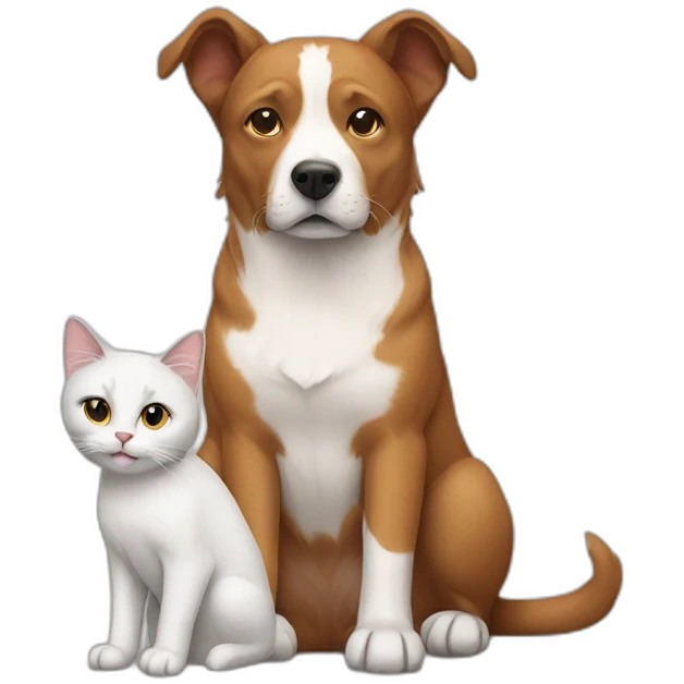 Dog with cat emoji