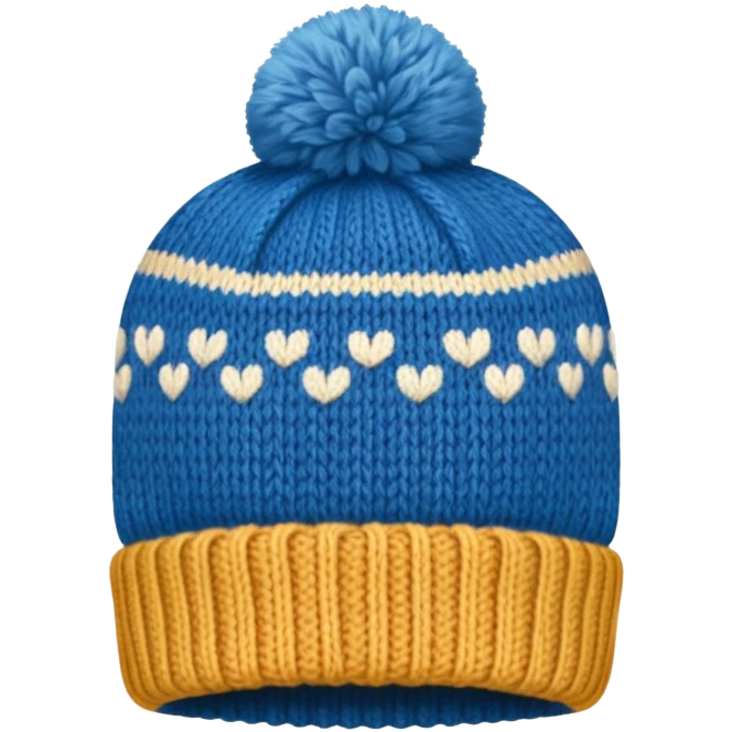 Warm blue Winter hat  emoji