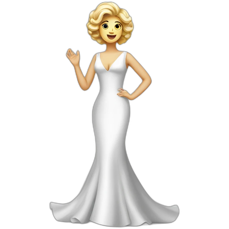 White elegante girl opera singing full body emoji