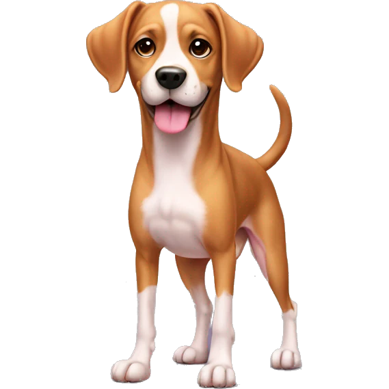 dog standing on hind legs that is pink emoji