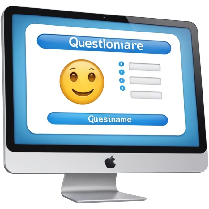 combination of a computer with a questionnaire  emoji