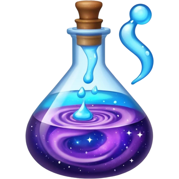 Potion bottle with swirling galaxy liquid emoji