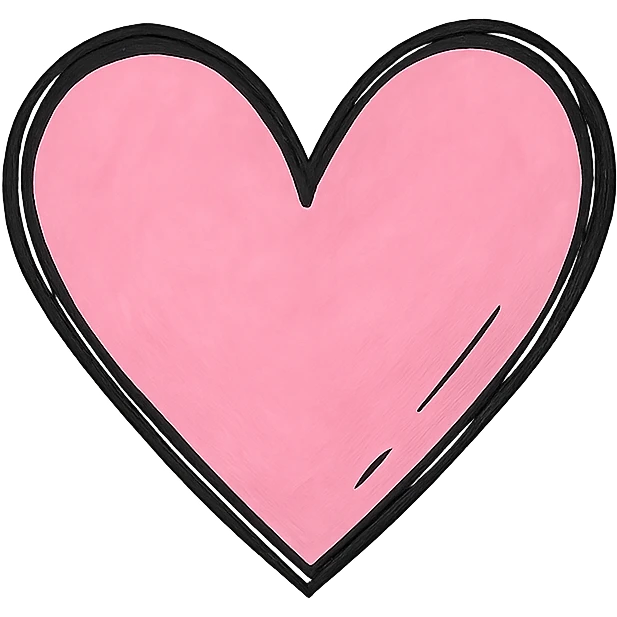 hand drawn outlined icon of a pink shape, no fill emoji