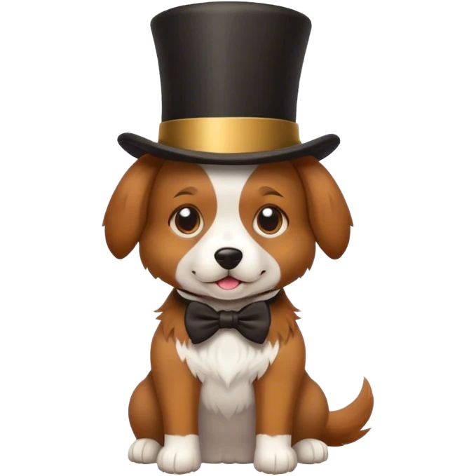 Dog wearing a top hat  emoji