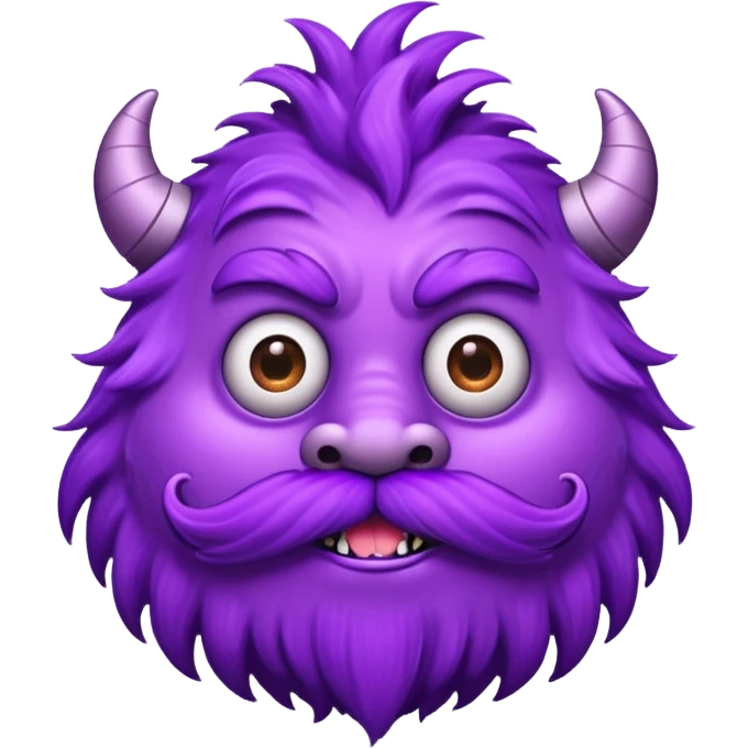 purple monster mustache emoji