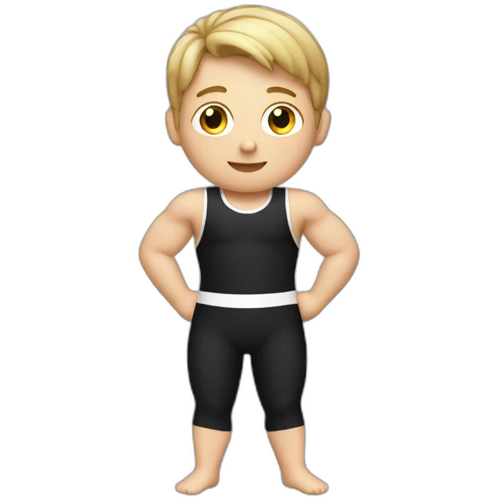 sporty european boy in gymnast leotard emoji