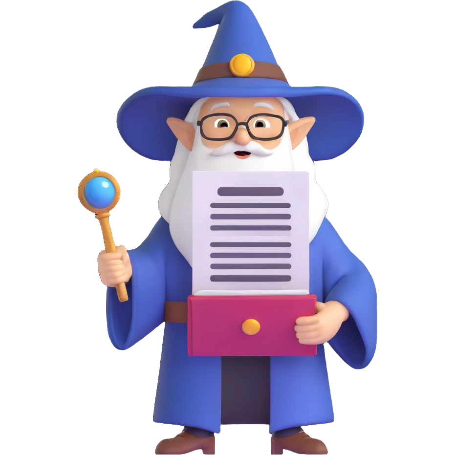 wizard holding documents emoji