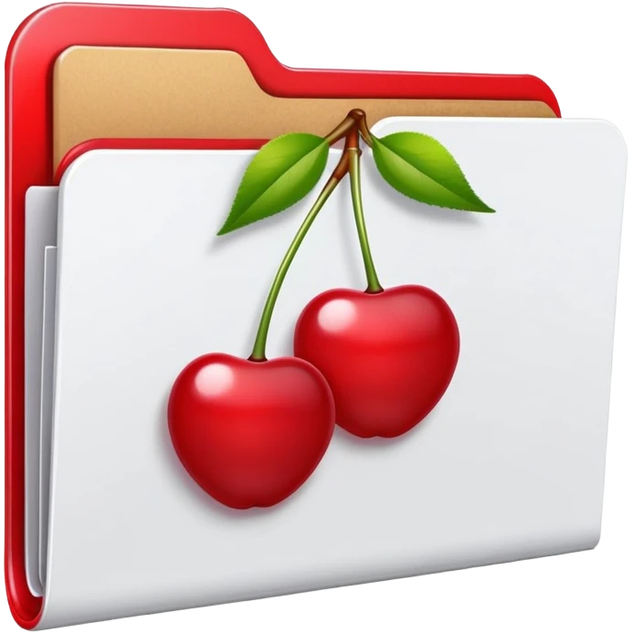 file folder with cherry picture  emoji