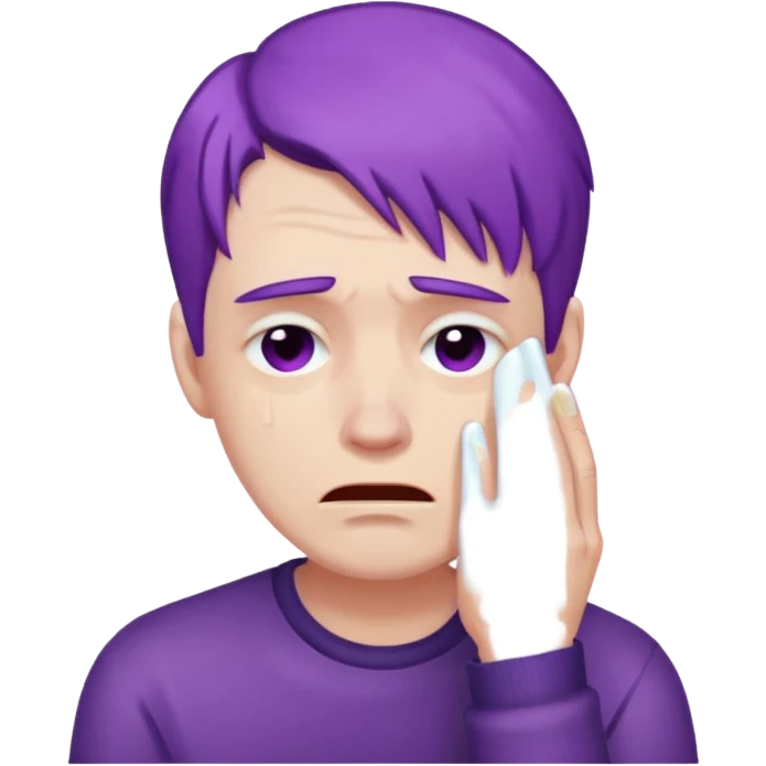 man crying with purple hair emoji