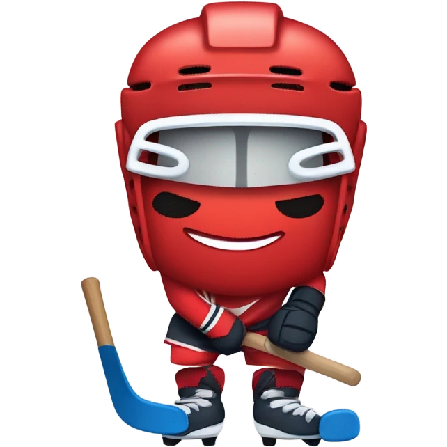 a red slushie playing hockey emoji