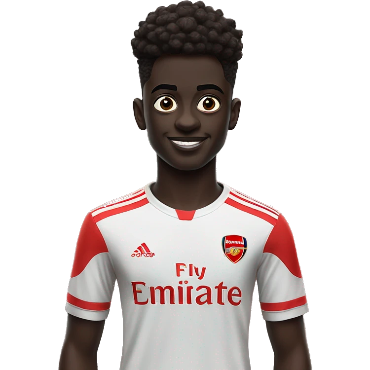 Bukayo Saka with Arsenal FC T-shirt  emoji