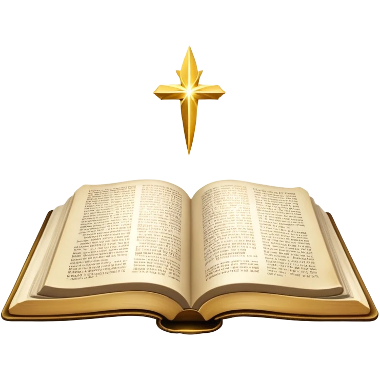 The Holy Bible Book Flipped Open With Glorious Divine Gold Shine beaming out of it  emoji