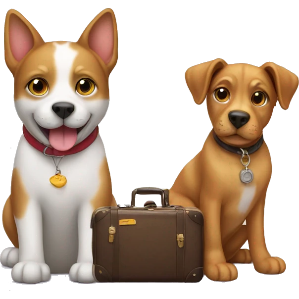 cat and dog with a luggage emoji