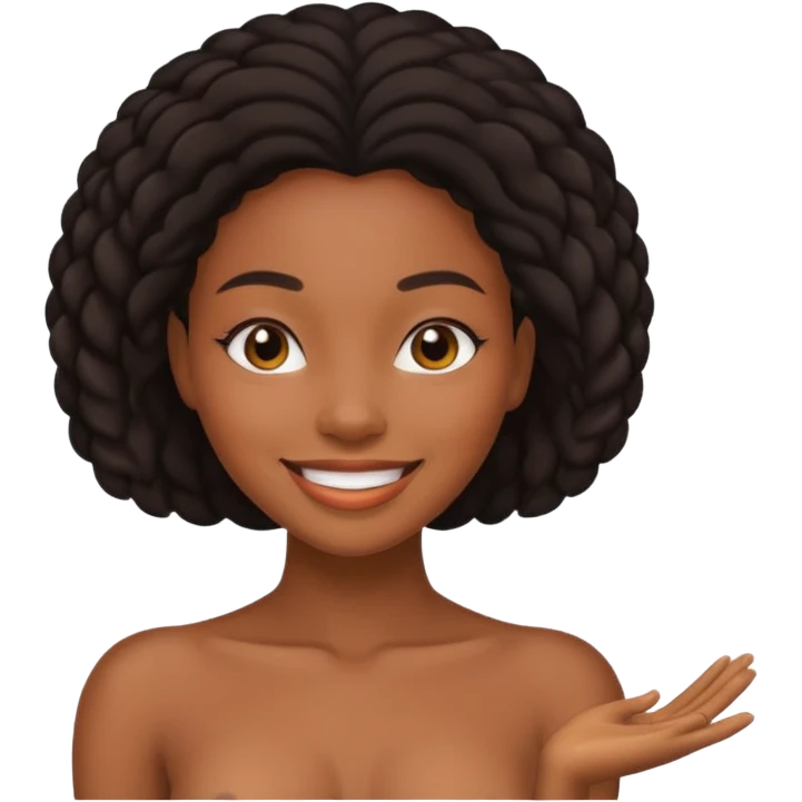 Fully visible naked black woman emoji