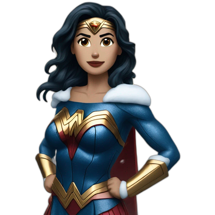 Wonderwoman under snow emoji