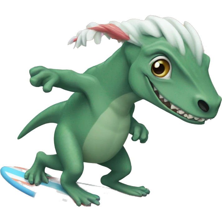 surfing dinasours emoji