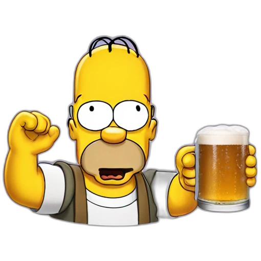 Homer simpson drink beer emoji