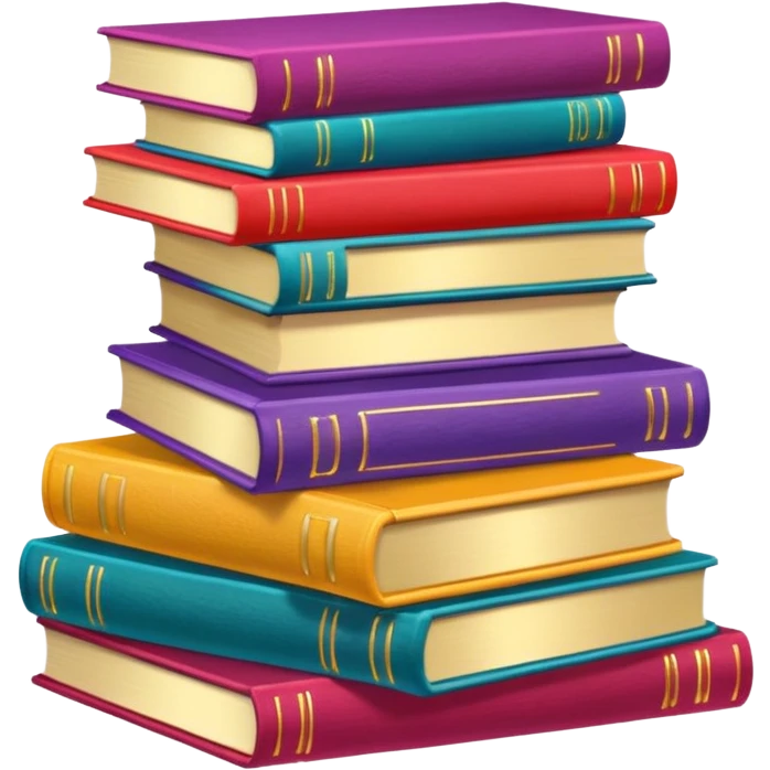 Vibrant colored boujee books emoji