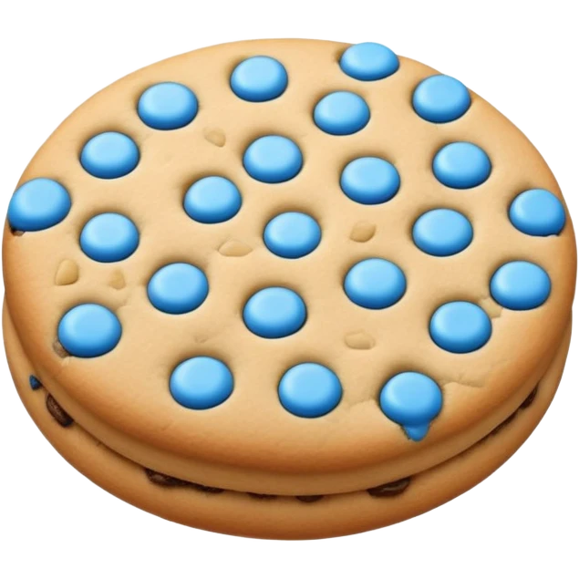 A blue cookie emoji