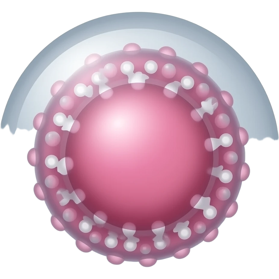 Ameba gelatinosa arredondada  com nucleo grande arredondado no centro emoji