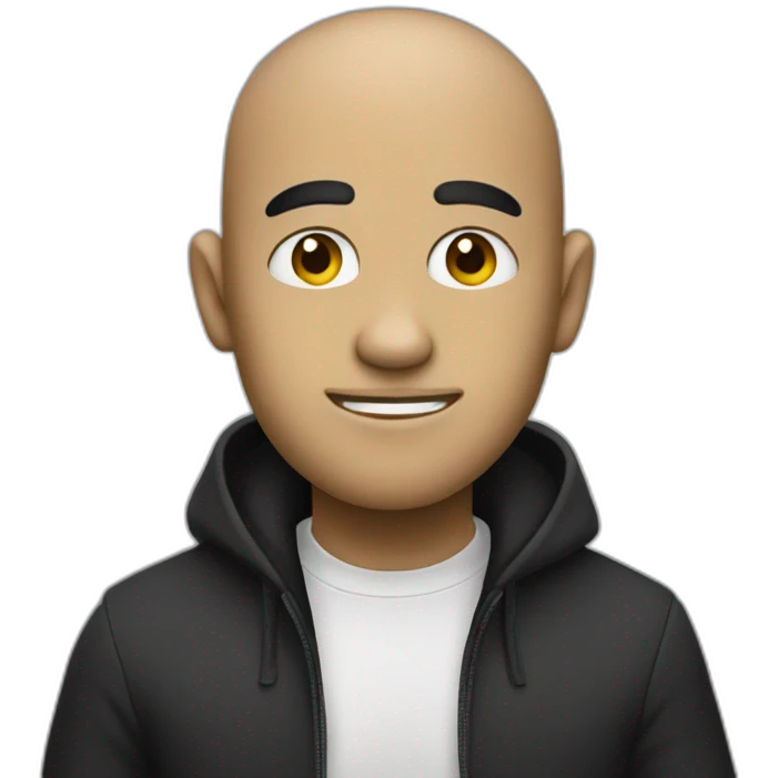 Noir sans cheveux emoji