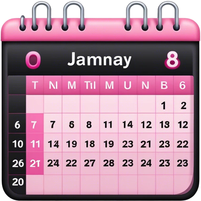 black and pinkcalendar no dates emoji