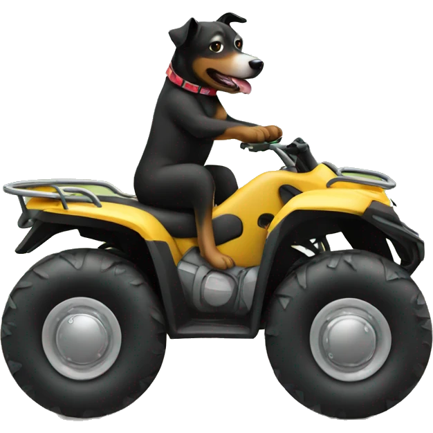 dog riding an atv emoji
