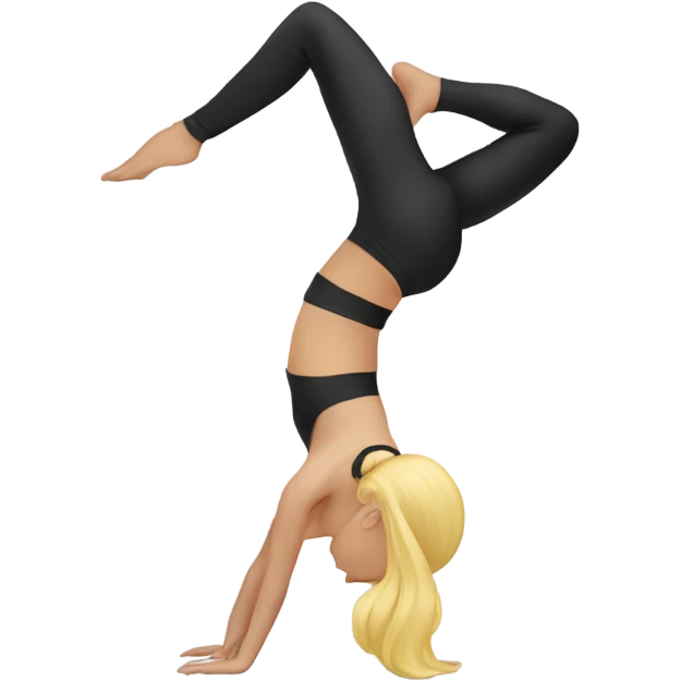 Blonde tattooed woman doing a backbend emoji