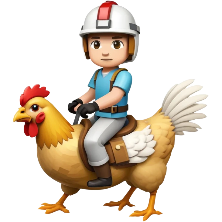 Minecraft chicken jockey from the Minecraft movie emoji