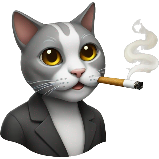 cat smoking emoji