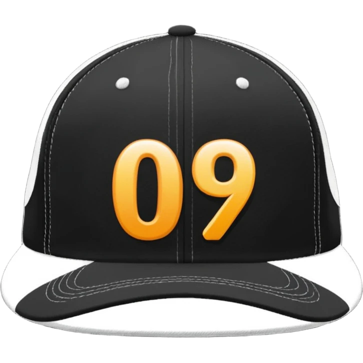 A black cap with the numbers 09  emoji