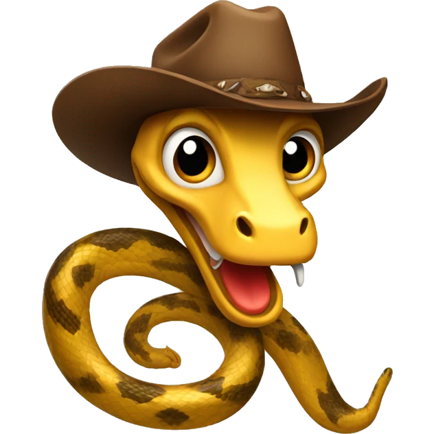Snake wearing a cowboy hat emoji