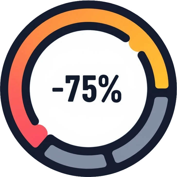 circular progress bar, loading indicator, 75% complete emoji
